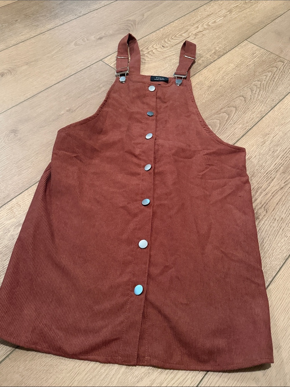 Vici Rust Button-Front Corduroy Pinafore